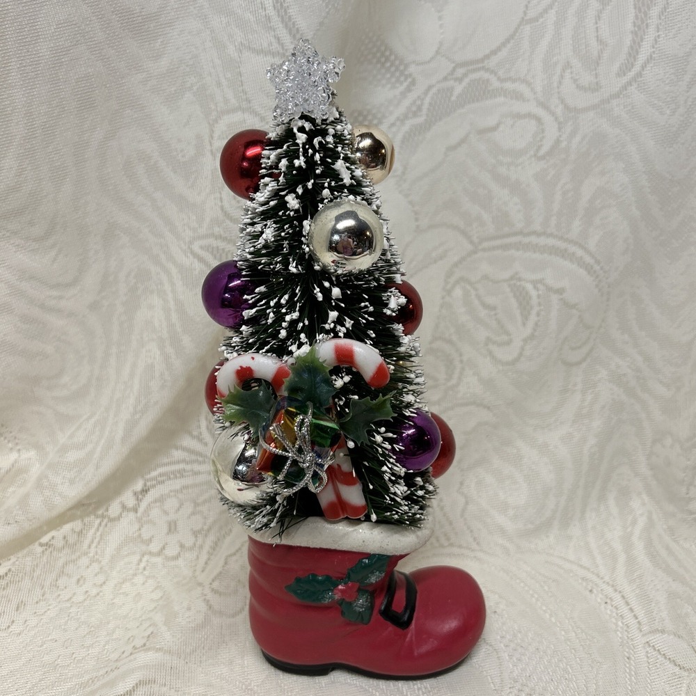 Vintage Christmas Kitschy Santa Boot Assemblage Display Vintage Decor Gift